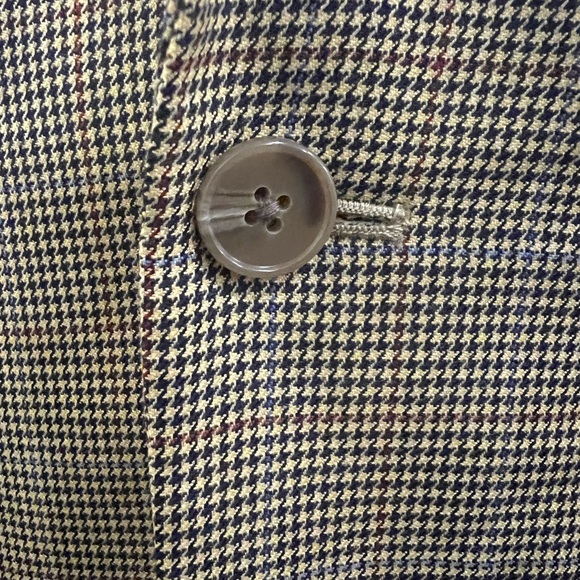 TASSO ELBA HOUNDSTOOTH SPORT COAT BLAZER JACKET BROWN MEN 40R - Picture 7 of 10